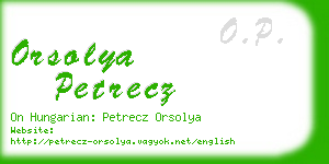 orsolya petrecz business card